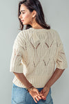 / Morning Breaks Cream Cable Knit Crop Sweater