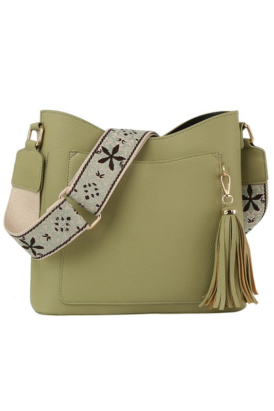 / Front Pocket Sage Guitar Strap Crossbody Bag