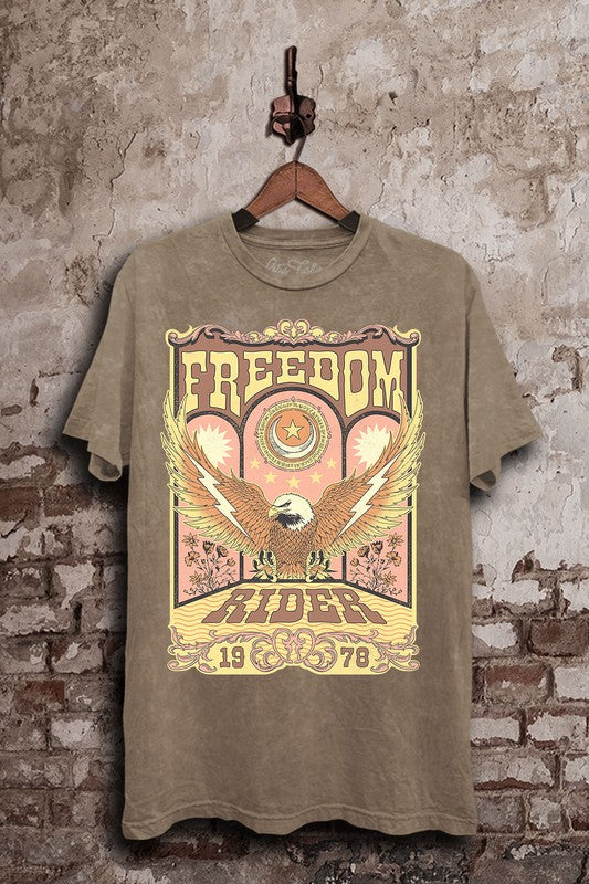 / Freedom Fighters Mocha Mineral Washed Graphic Tee