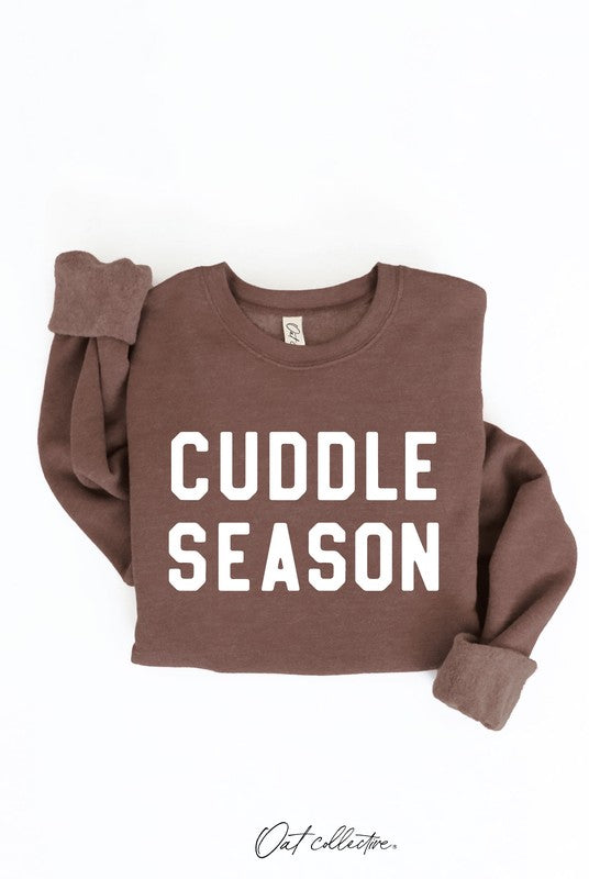 Cuddle Season Chocolate Fleece Pullover Sweatshirt (Size Medium)