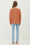 @/ Don't Hold Back Persimmon Boxy Waffle Knit Sweater (Size M/L)