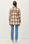 / Get Into Plaid Taupe Button Down Shirt (Size S/M)