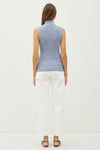 @/ As Easy As That Light Blue Ribbed Knit Sleeveless Sweater