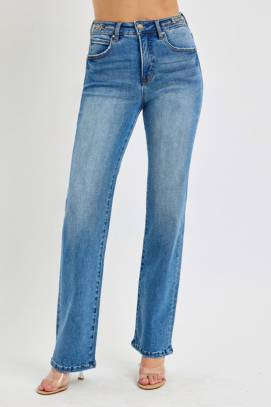 / Amelia High Rise High Straight Waist Risen Jeans