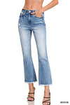 Jeanna High Rise Straight Raw Hem Crop Jeans