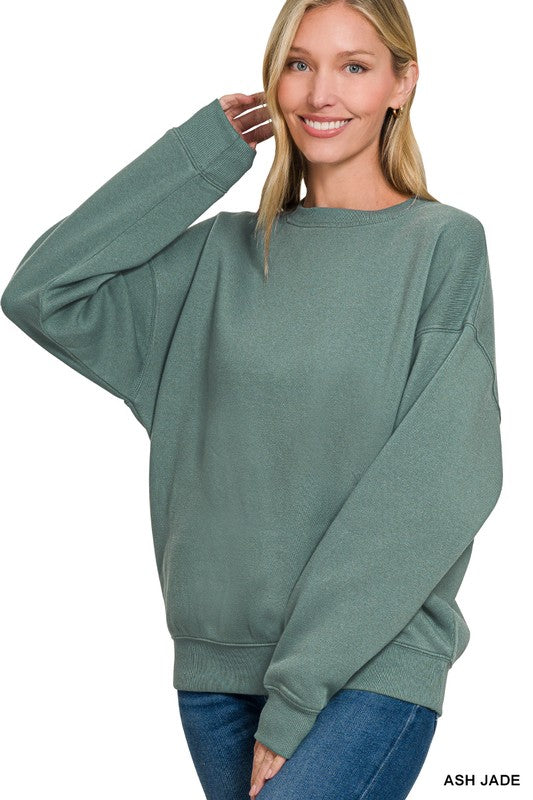 @/ Classic Perfection Ash Jade Fleece Pullover Sweatshirt (Size Medium)