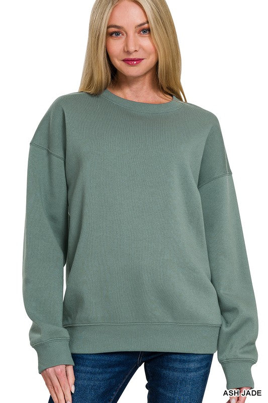 Classic Perfection Ash Jade Fleece Pullover Sweatshirt - Catching Fireflies Boutique