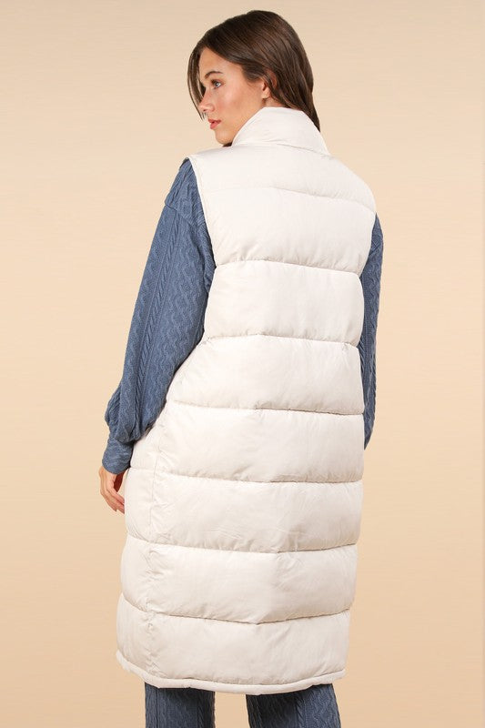 / Winter Warmth Cream Long Puffer Vest