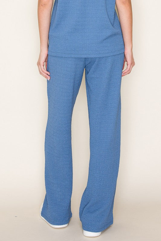 Relaxing Weekend Denim Drawstring Crinkle Pants (Size Large) - Catching Fireflies Boutique