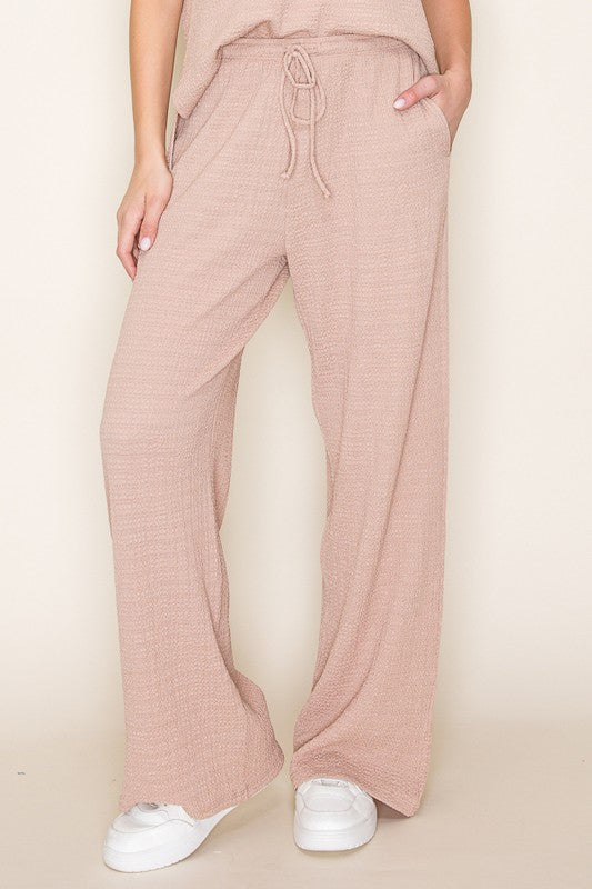 Relaxing Weekend Mauve Drawstring Crinkle Pants - Catching Fireflies Boutique