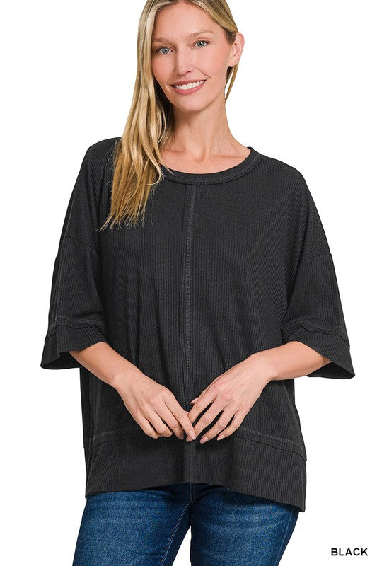 When I Knew You Black Boat Neck Top (Size L/XL) - Catching Fireflies Boutique