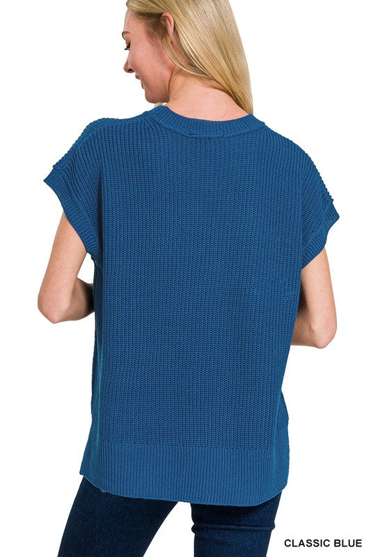 Just My Style Classic Blue Knit Sweater Vest