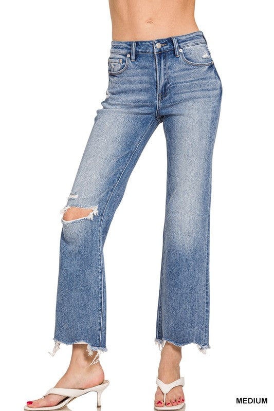 Berkley Kick Crop Flare Denim Jeans - Catching Fireflies Boutique