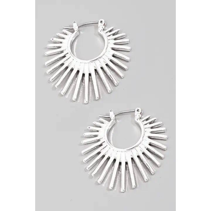 Metallic Bar Sunshine Hoop Earrings