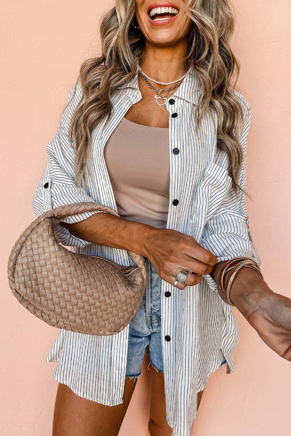 Clare Striped Button Up Shirt