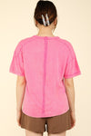 @* Dream in Color Pink Washed Knit Pocket Tee