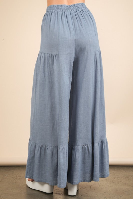 True Bliss Sky Elastic Waist Wide Leg Pants - Catching Fireflies Boutique