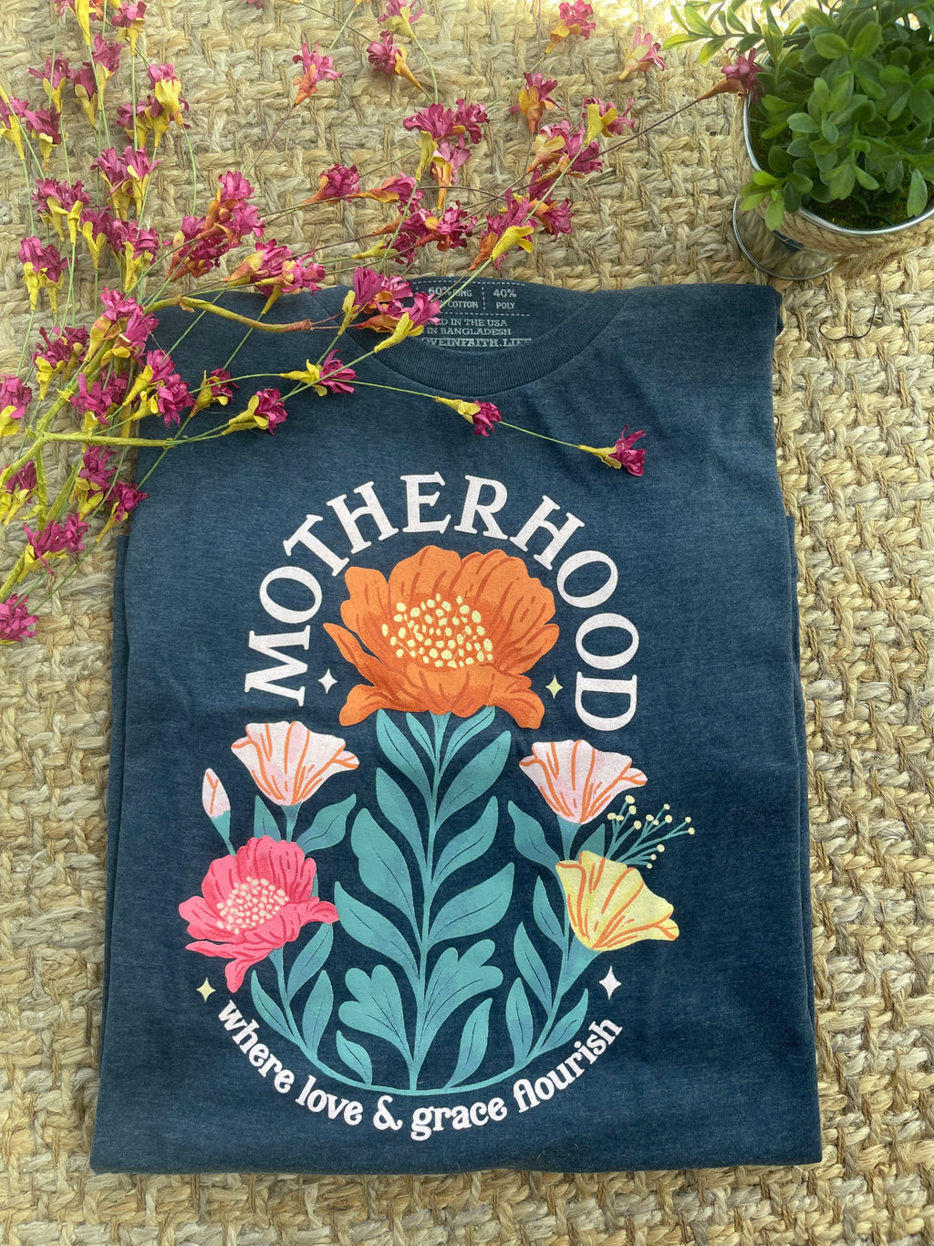 / Motherhood Heather Navy Graphic Tee - Catching Fireflies Boutique