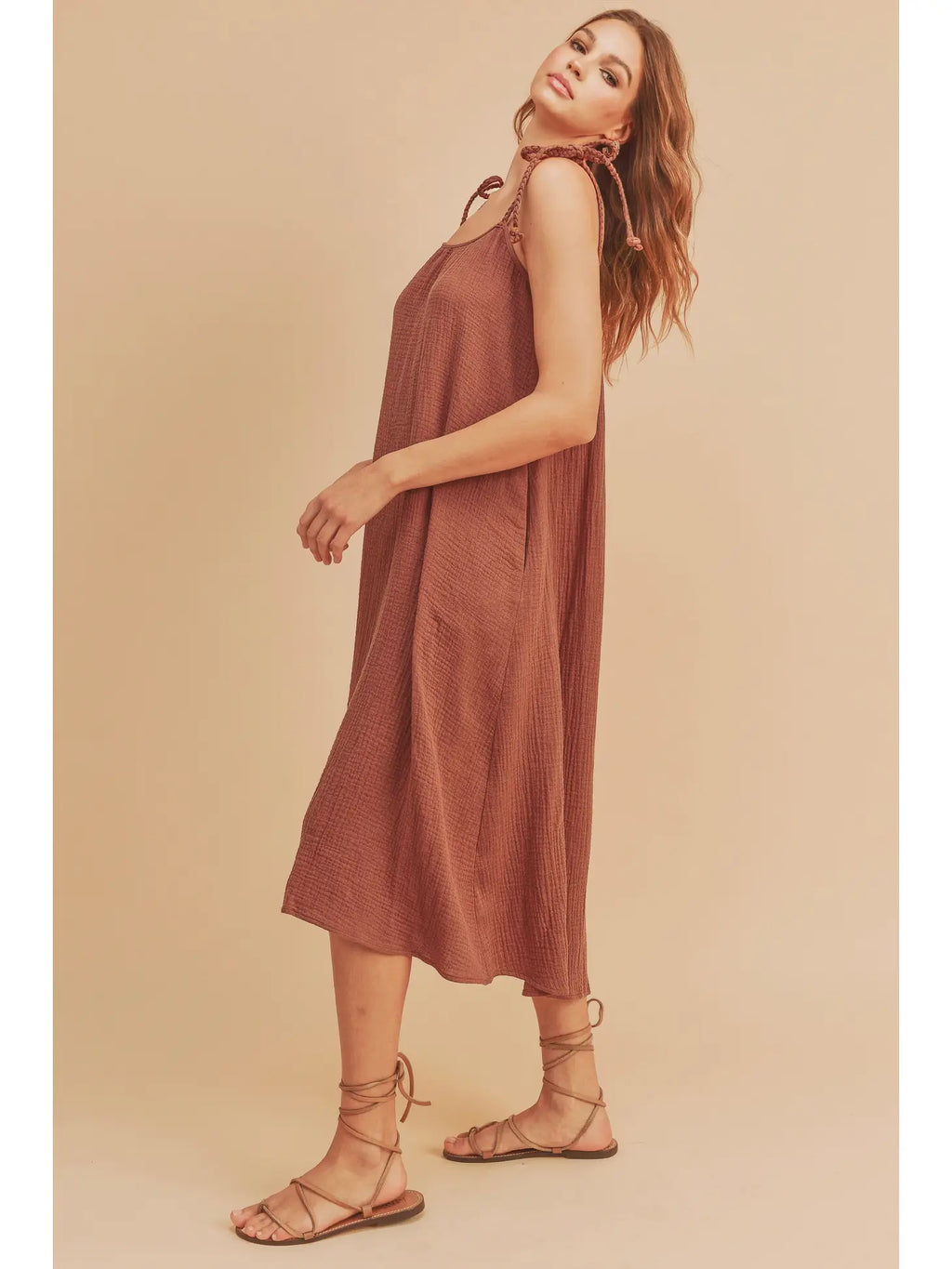 : Casual Connections Terracotta Tank Dress - Catching Fireflies Boutique