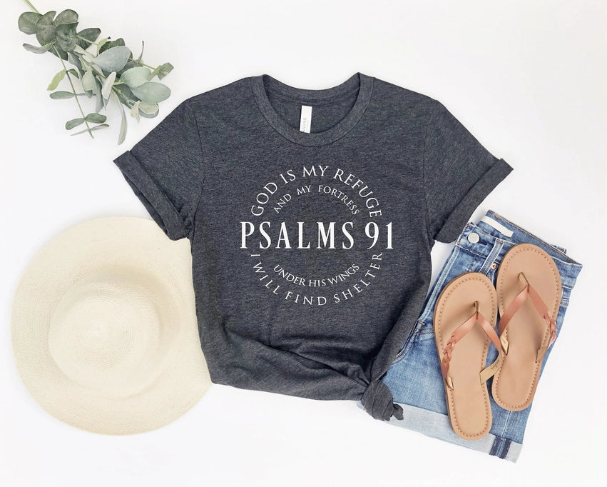 / Psalms 91 Bella Canvas Graphic Tee - Catching Fireflies Boutique