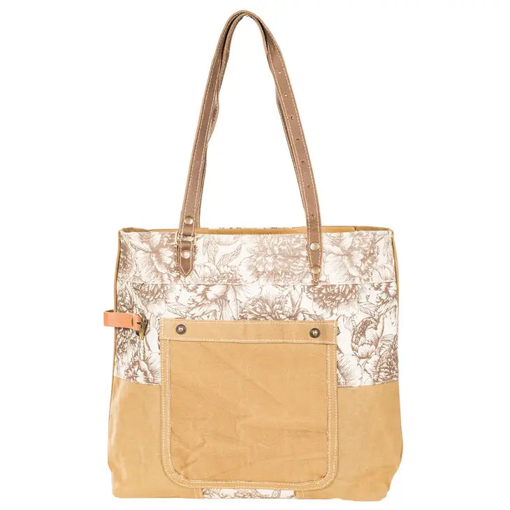 #/ Durability Ability Floral/Cream Tote Bag - Catching Fireflies Boutique