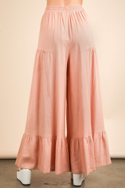 True Bliss Blush Elastic Waist Wide Leg Pants - Catching Fireflies Boutique