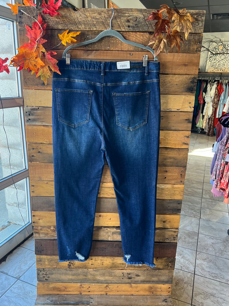 Nellie Plus High Rise Straight Dark Risen Jeans - Catching Fireflies Boutique