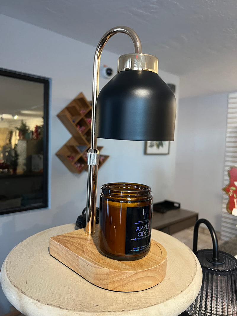 Candle Warmer With Modern Black Shade With Timer & Dimmer
