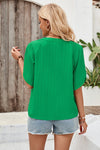 / The Sweetest Rush Green Side Open Sleeve Blouse (Size Medium)