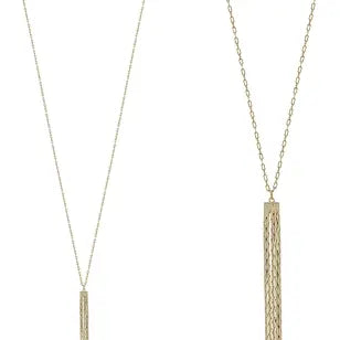 : Gold Multi Chain Tassel Necklace - Catching Fireflies Boutique