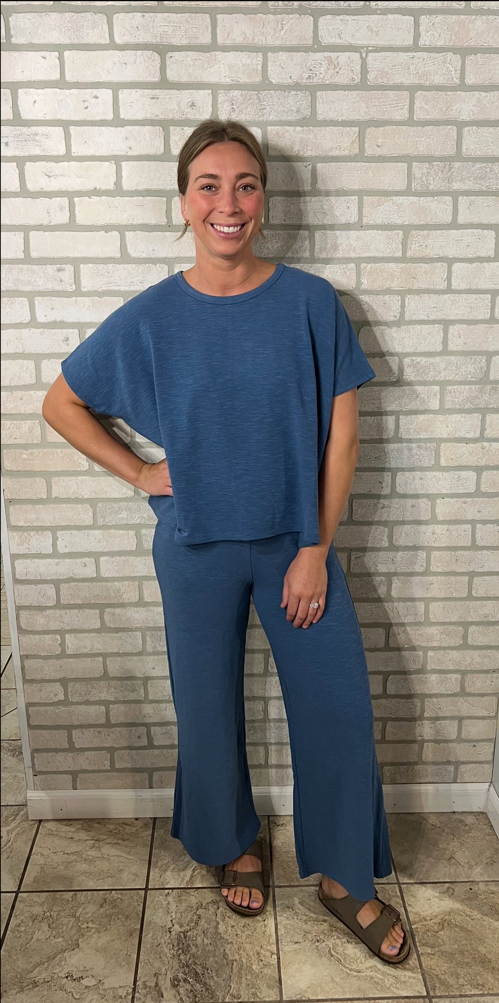 Kicking Back Dusty Blue Relaxed Fit Pants - Catching Fireflies Boutique