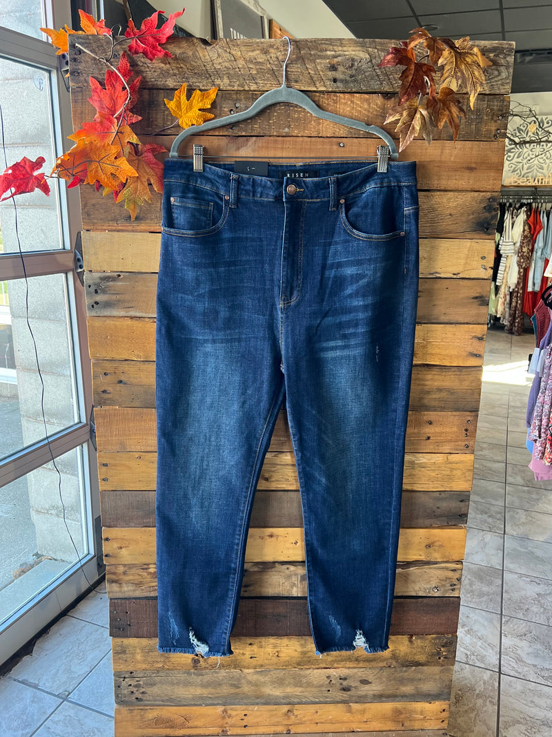 Nellie Plus High Rise Straight Dark Risen Jeans - Catching Fireflies Boutique