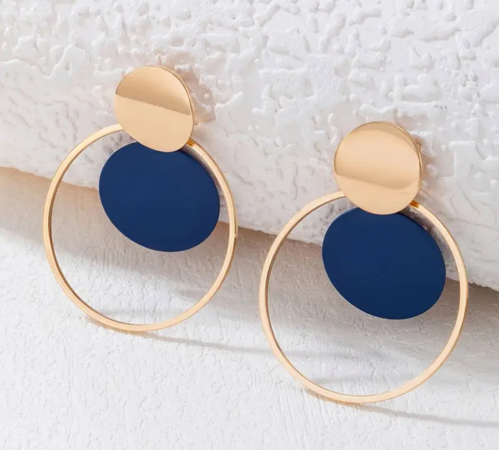 Blue Bohemian Round Drop Earrings - Catching Fireflies Boutique