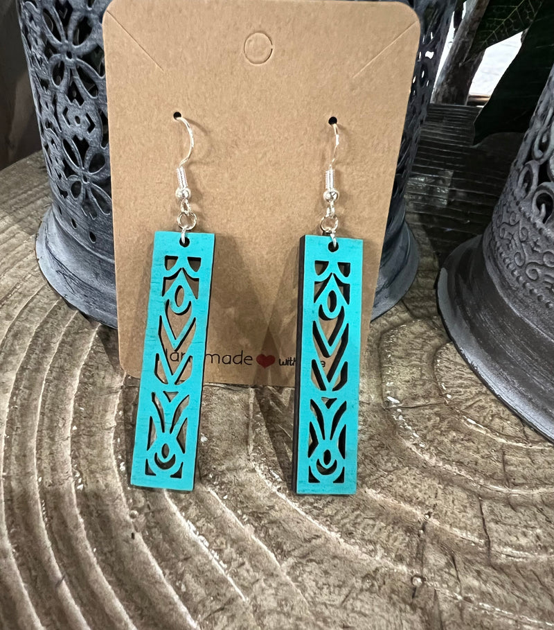 Mandala Assorted Rectangle Filigree Wood Earrings - Catching Fireflies Boutique