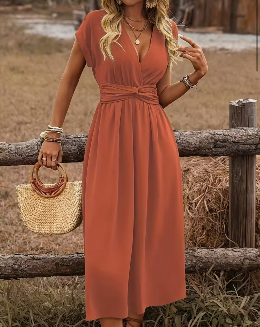 A Perfect Choice A-Line Burnt Orange Dress - Catching Fireflies Boutique