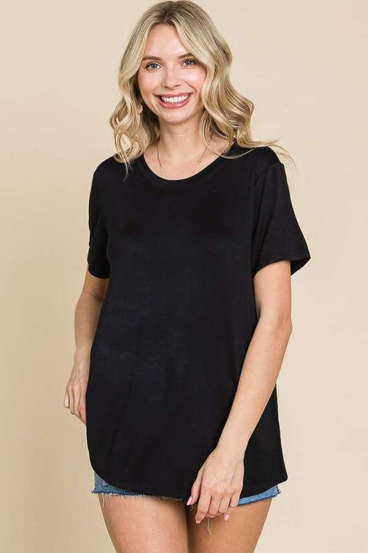 / Back to Basic Plus Black Short Sleeve Tee - Catching Fireflies Boutique