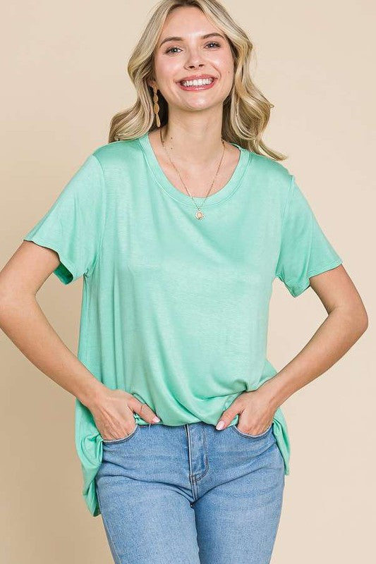 / Back to Basic Plus Sage Short Sleeve Tee - Catching Fireflies Boutique