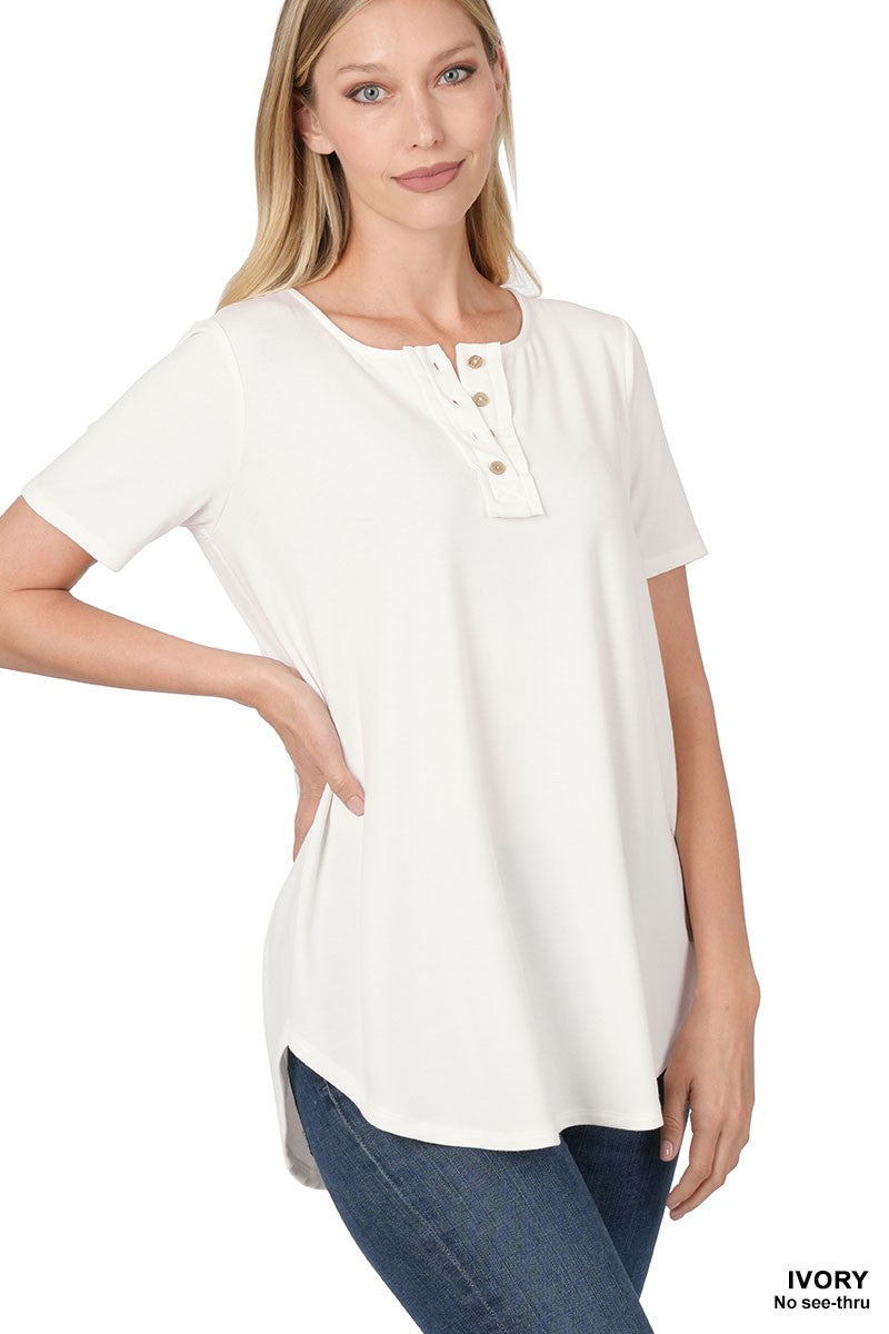 / Comforts of Home Ivory Short Sleeve Button Down - Catching Fireflies Boutique