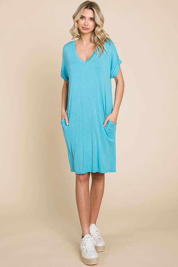 / Counting On Comfort Teal Dress - Catching Fireflies Boutique