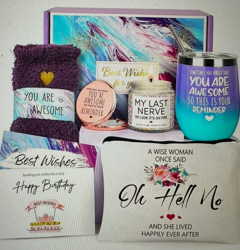 Gift Basket For Women Lilac Teal Awesome