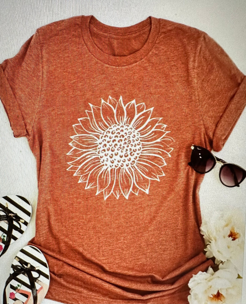 / Orange Sunflower Graphic Tee