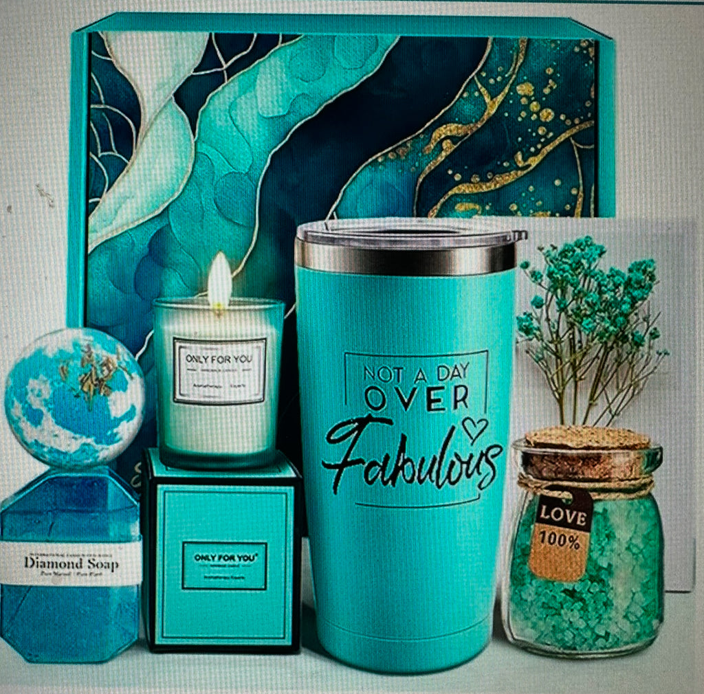 Teal Gift Basket For Women