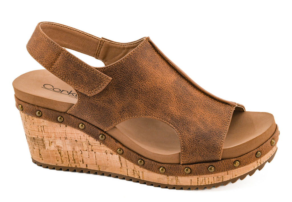 Rust For Keeps Carley Wedge Open Toe Sandals - Catching Fireflies Boutique
