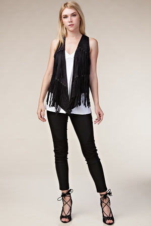 Fun And Fringe Black Boho Inspired Western Vest - Catching Fireflies Boutique