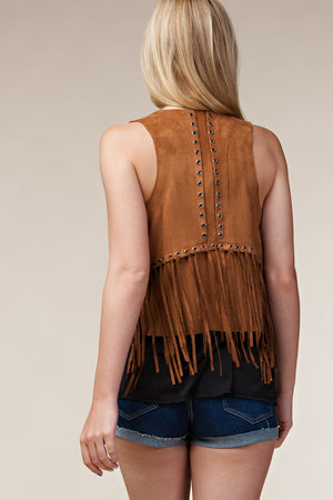 Fun And Fringe Camel Boho Inspired Western Vest - Catching Fireflies Boutique
