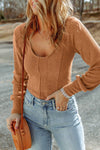 / Multicolor Textured Long Sleeve Plus Top - Catching Fireflies Boutique