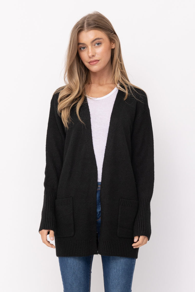 Long Road Ahead Black Long Sleeve Cardigan