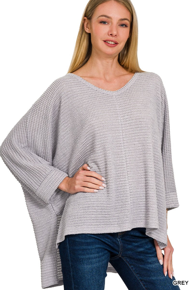 @Relaxing In Style Grey 3/4 Sleeve Top