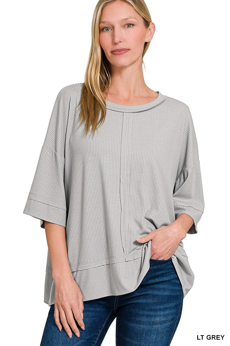When I Knew You Light Grey Boat Neck Top - Catching Fireflies Boutique
