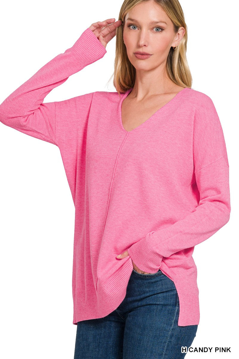 / Seams To Be Right Candy Pink Sweater - Catching Fireflies Boutique